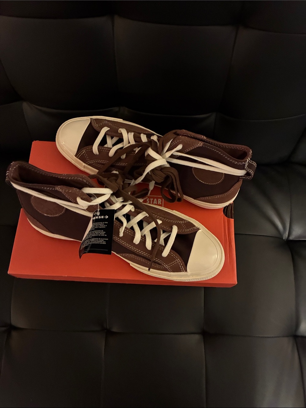 Converse Mens 12 Brown High Top Sneakers 173196C Chuck Taylor’s 70 HI dark root - Picture 2 of 12
